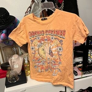 Cosmic Dreamer Orange Kids T-Shirt 7/8